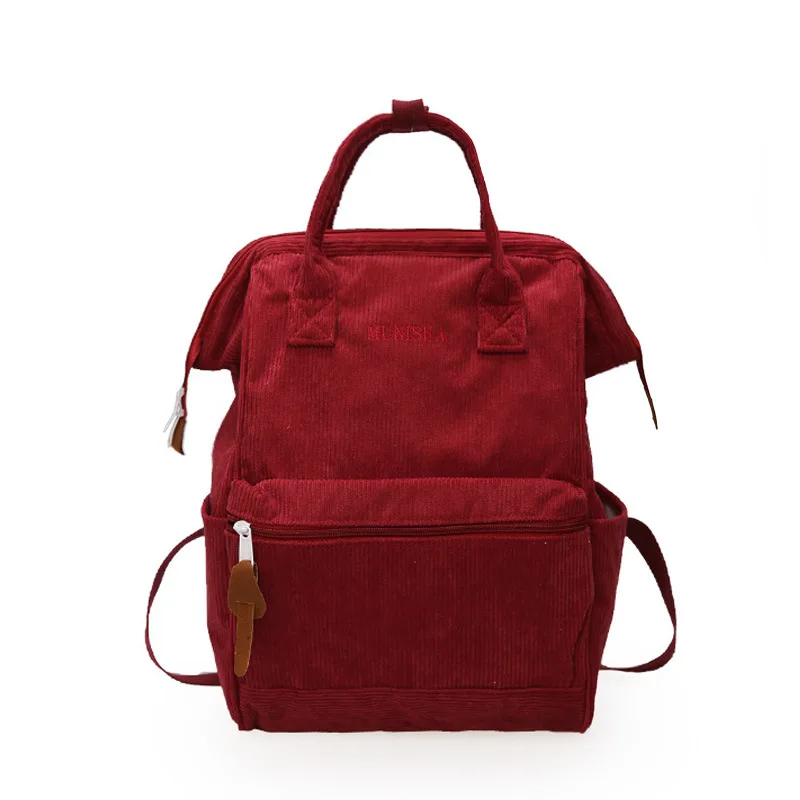 

Sac A Dos Femme 2020 New Designer Corduroy Back Packs Bag For Women Vintage Backpack Korean Simple School Bags For Girls Bookbag
