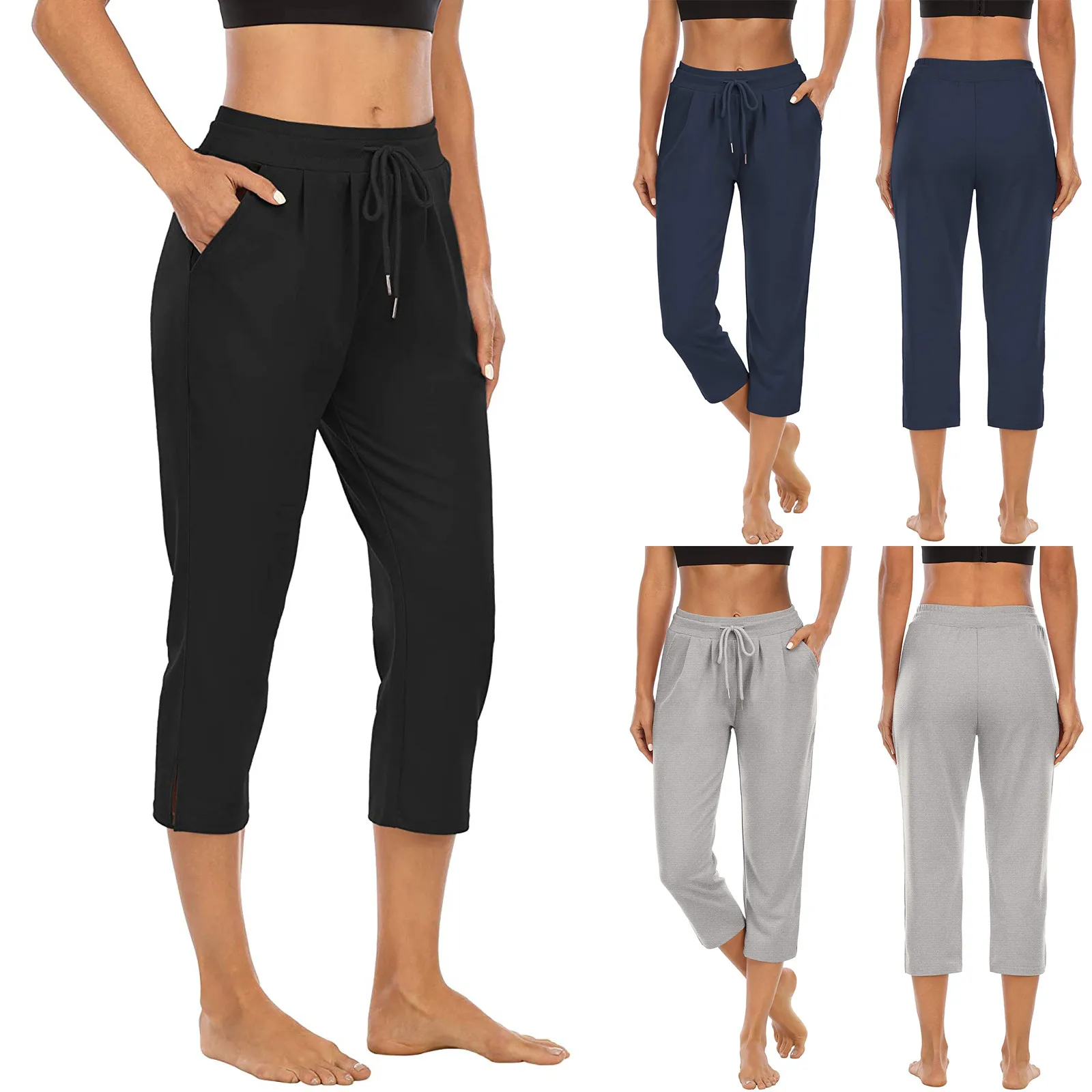 

Yoga Pants Women's Elastic Quick Drying Yoga Pants Seven Point Yoga Pants Leggings Sport Women Pocket Fitness Workout Pants