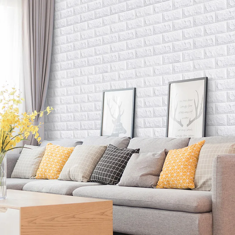 

3D DIY Home Decor Brick Wall Stickers Living Room Waterproof Foam Room Adhesive Sticker Wallpaper Made Decals For Kitchen