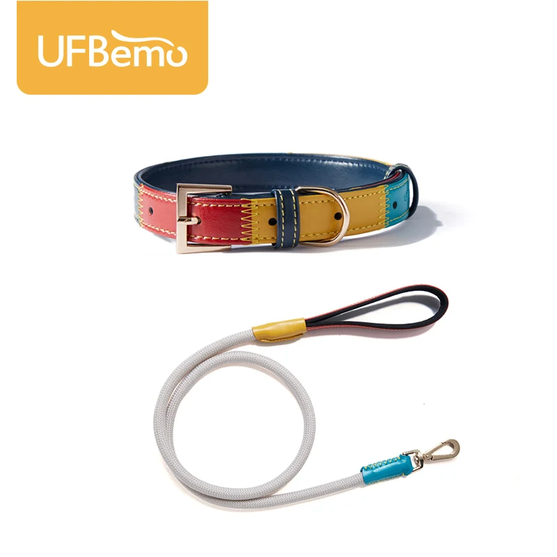 

UFBemo Dog Leash Mountain Climbing Rope Belt Leather Durable Lead for Pitbull Small Large Dogs Pet Training Leads Cotton Weaving