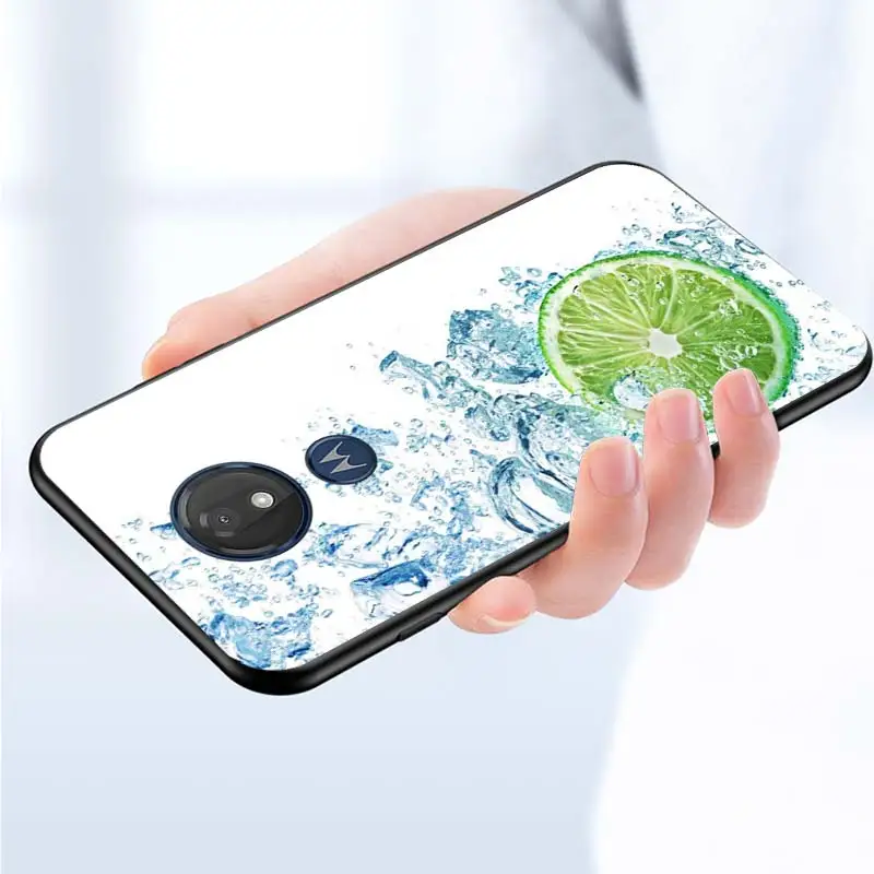 

Summer Fruit for Motorola G9 G8 G E7 E6 One Play Marco Hyper Fusion Stylus Power Edge Plus Black Phone Case