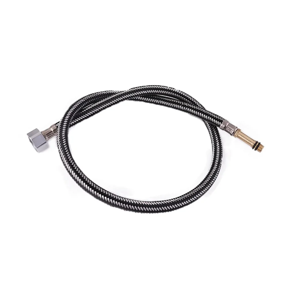 Explosion-proof hose metal bathroom braided high pressure single head black wire hot and cold toilet connect | Обустройство дома