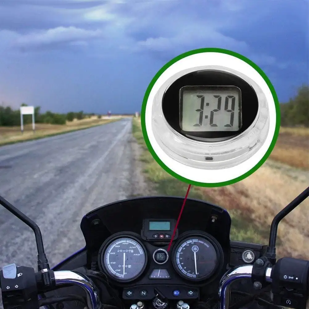

Universal Waterproof Mini Motorcycle Bike Sticky Digital Display Clock Watch Office Decor Automobiles Interior Accessories