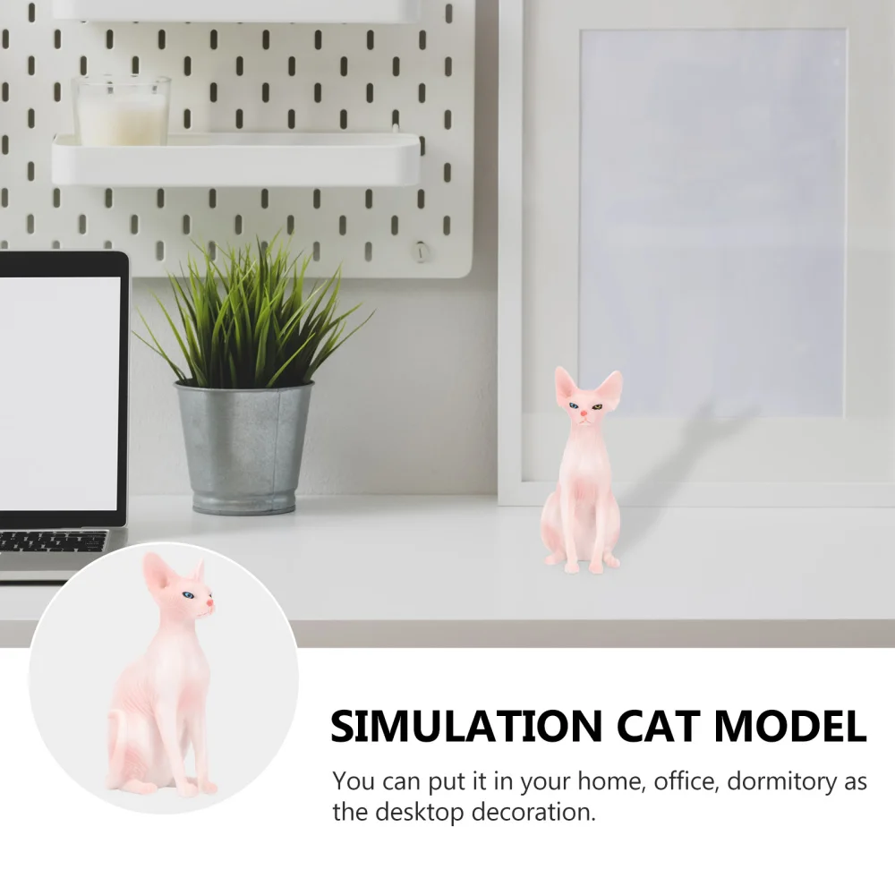

1PC Simulated Model Static Hairless Cat Cat Adornment