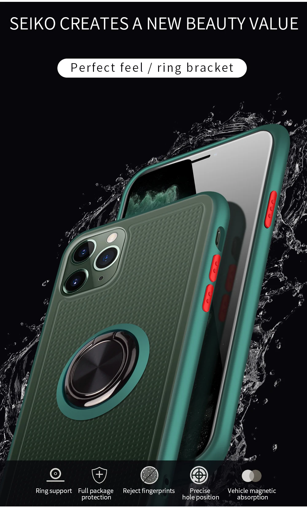 Противоударный чехол OTAO с магнитным кольцом для iphone XS MAX XR X 8 7 6 6S Plus, жесткая задняя крышка для iphone 11 Pro MAX, чехол s Coque