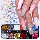 Зеркальные Блестящие бабочки для ногтей блестки смешанный неоновый голографический лазер для ногтей блестки 3D хлопья ломтик для дизайна ногтей украшения для маникюра