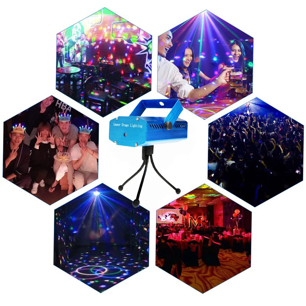 

Laser Lights mini Portable Stage light Festival Bar Ambient Light Starry sky projection lamp for DJ Disco Party