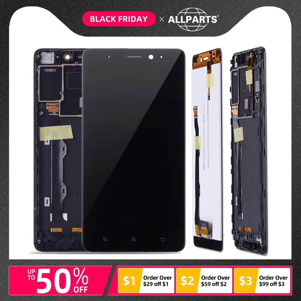 Дисплей для Lenovo K3 Note LCD K50 T5 в сборе с тачскрином на рамке Оригинал