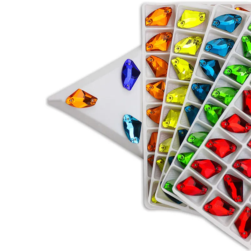 Блестящие стразы из хрустального стекла для пришивания с плоским основанием