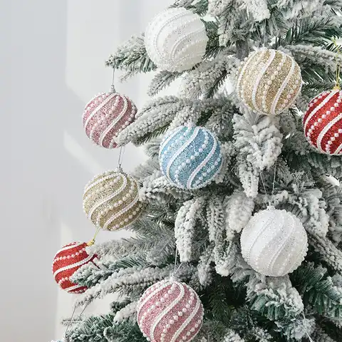 Рождественские украшения, украшения для рождественской елки, красочные шары, 8 см, висячий шар, Рождественский Декор, товары для праздника, п...