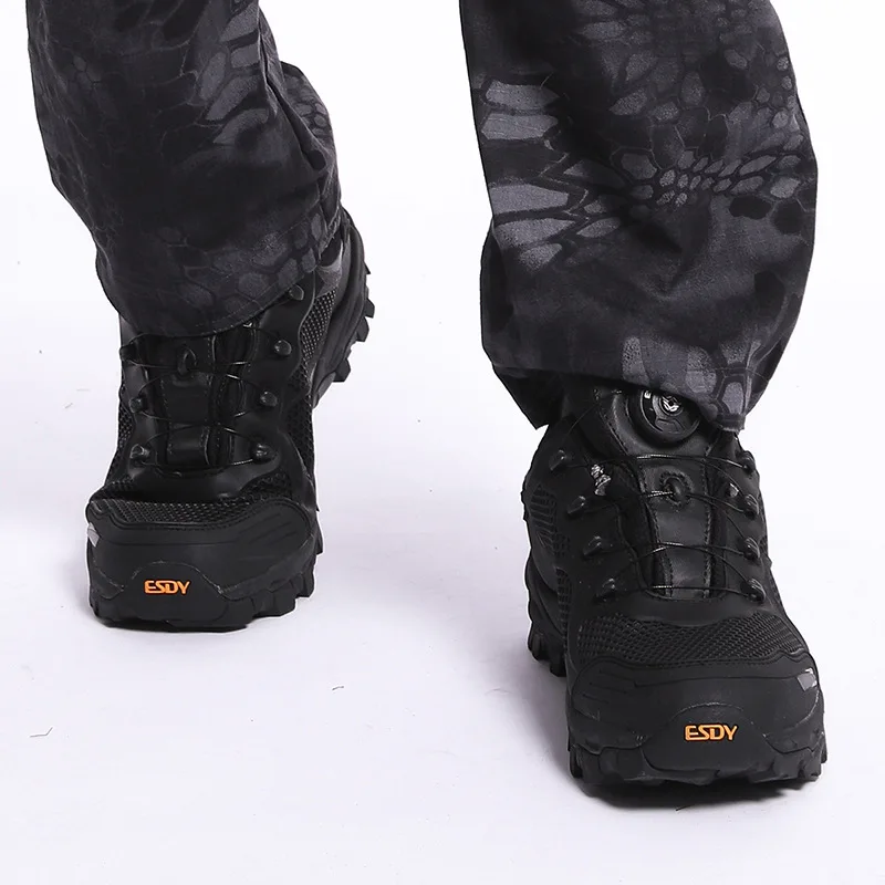 Тактические ботинки ESDY мужские в стиле милитари дышащие боа на шнуровке боевые