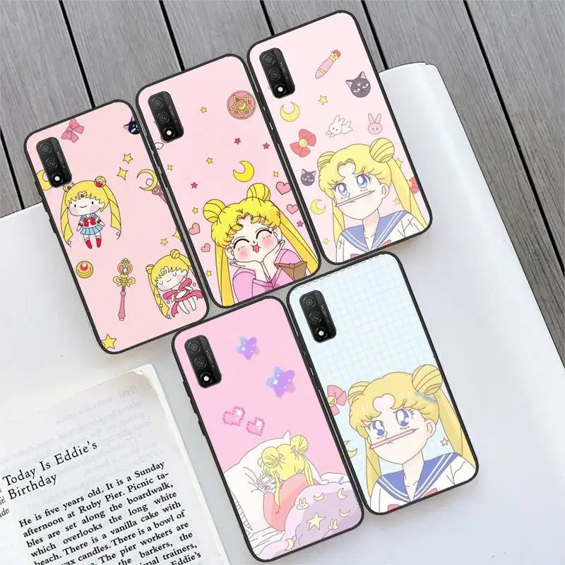 

Lovely Sailors Cute Moon Phone Case For Huawei P9 P10 P20 P30 P40 pro lite plus Smart Cover Fundas Coque