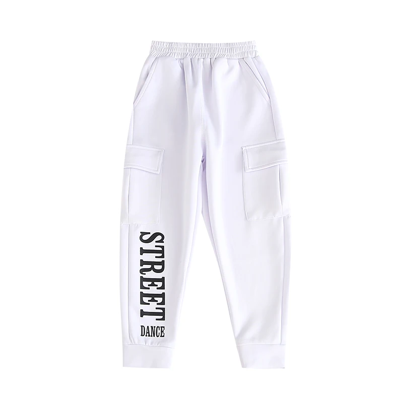 Pants Детские костюмы в стиле хип-хоп; белая одежда для уличных танцев; джазовая Одежда для девочек; детская одежда для Черлидинга; современная одежда для сцены; DN4042 - Цвет: Pants