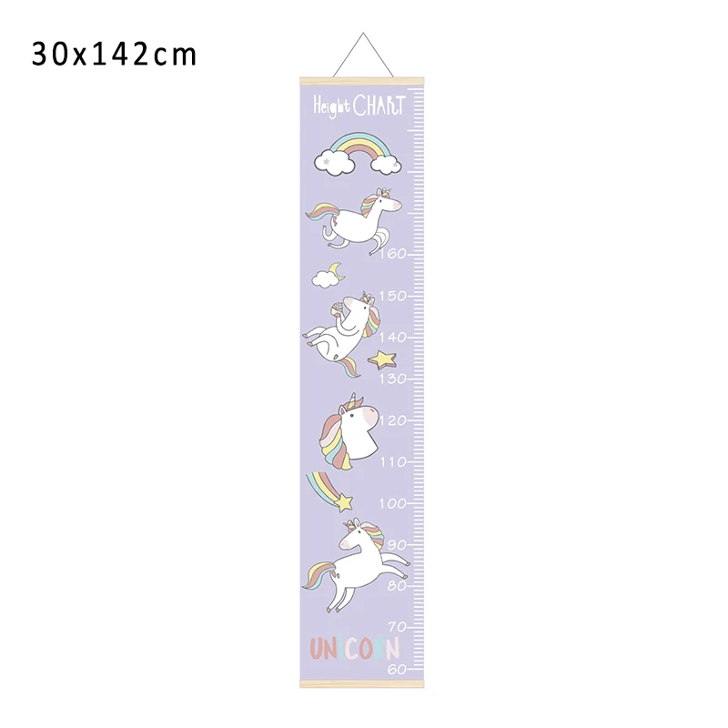 Regla de tabla de crecimiento para ni&ntilde;os con patr&oacute;n de dibujos animados, herramienta de medici&oacute;n de altura, decorativa para pared de beb&eacute;, reglas colgantes de lona de pino/aceite-2