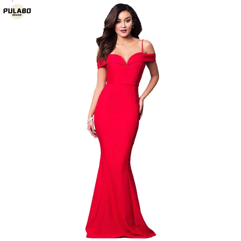 

Женское однотонное облегающее Платье макси с открытыми плечами и оборками на подоле, вечернее сексуальное платье, элегантное модное платье