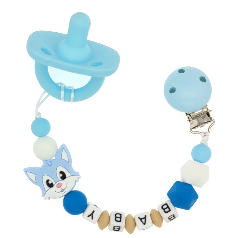 

6 шт./лот, детская пустышка с цепочкой, мультяшная лиса, силикон, милый кот, зуб, клей, капля, прорезыватель, жевательная игрушка, пустышка, заж...