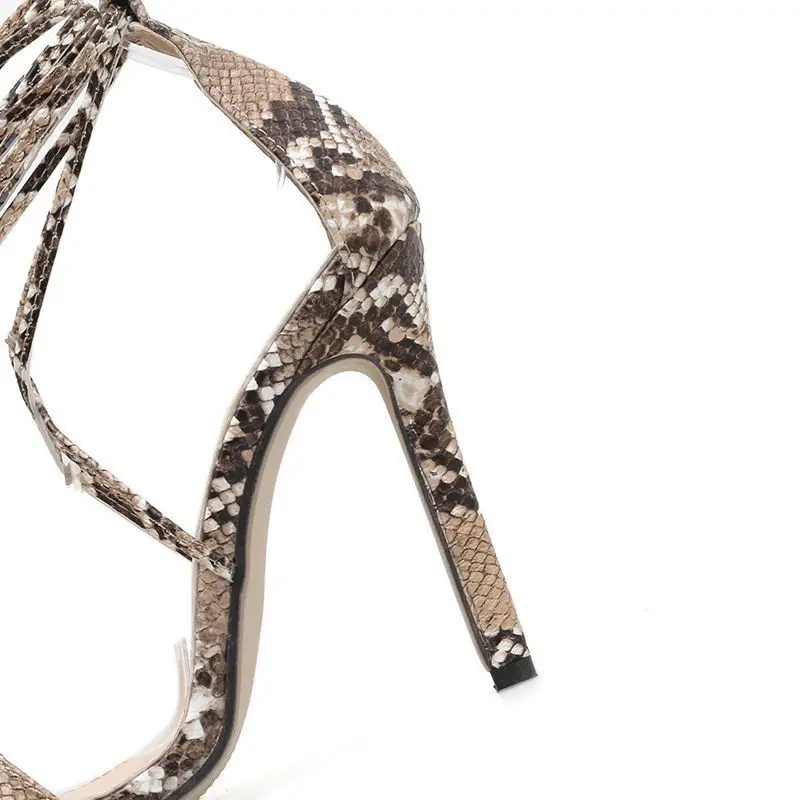 

Crossing Bandage Snake Super High heel Sandals Shoes Single Shoe 2019 Toe