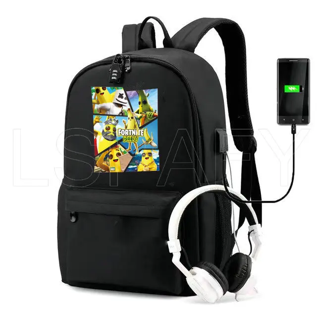 USB Charger Fortnite Backpack Canvas Bag Hot Game School Bags Girls Boys Travel Notebook Mochila | Багаж и сумки
