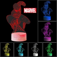 marvel avengers anime 3d lamp deadpool spiderman figure 7 colors led night light kids children bedroom decor light xmas gift