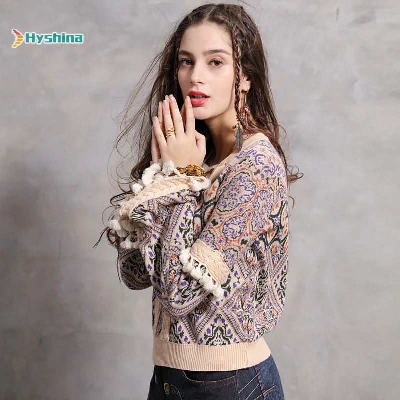 

Зимняя новая рубашка с рукавом-фонариком, свитер с бахромой в стиле ретро