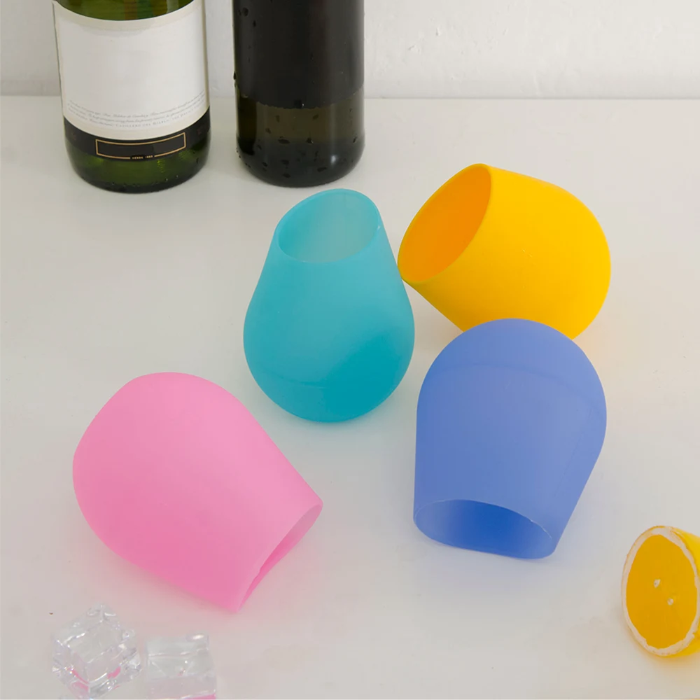 Портативные силиконовые бокалы для вина 330 мл небьющиеся складные вечерние