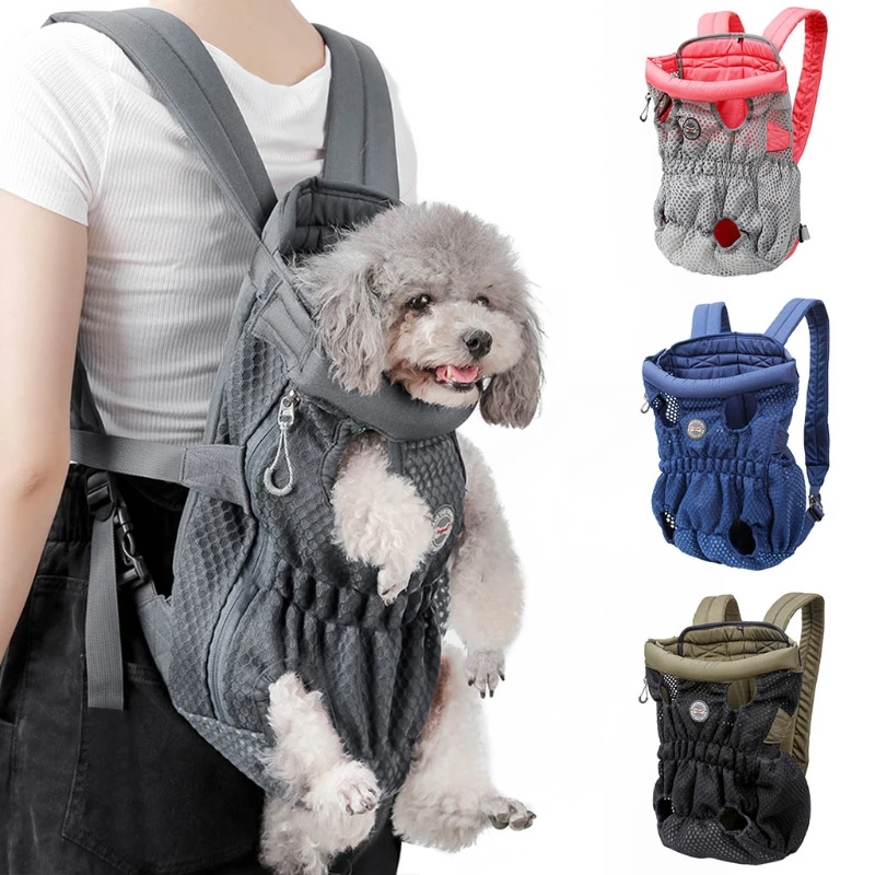 

Pet Carrier Backpack Adjustable Pet Front Cat Dog Carrier Legs Out Dog Carrier K5DA
