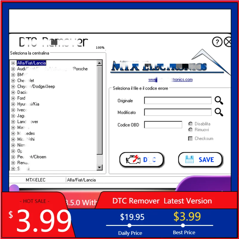 Инструмент для удаления DTC 2021 KESS KTAG FGTECH OBD2 программное обеспечение MTX Remover 1.8.5.0 с