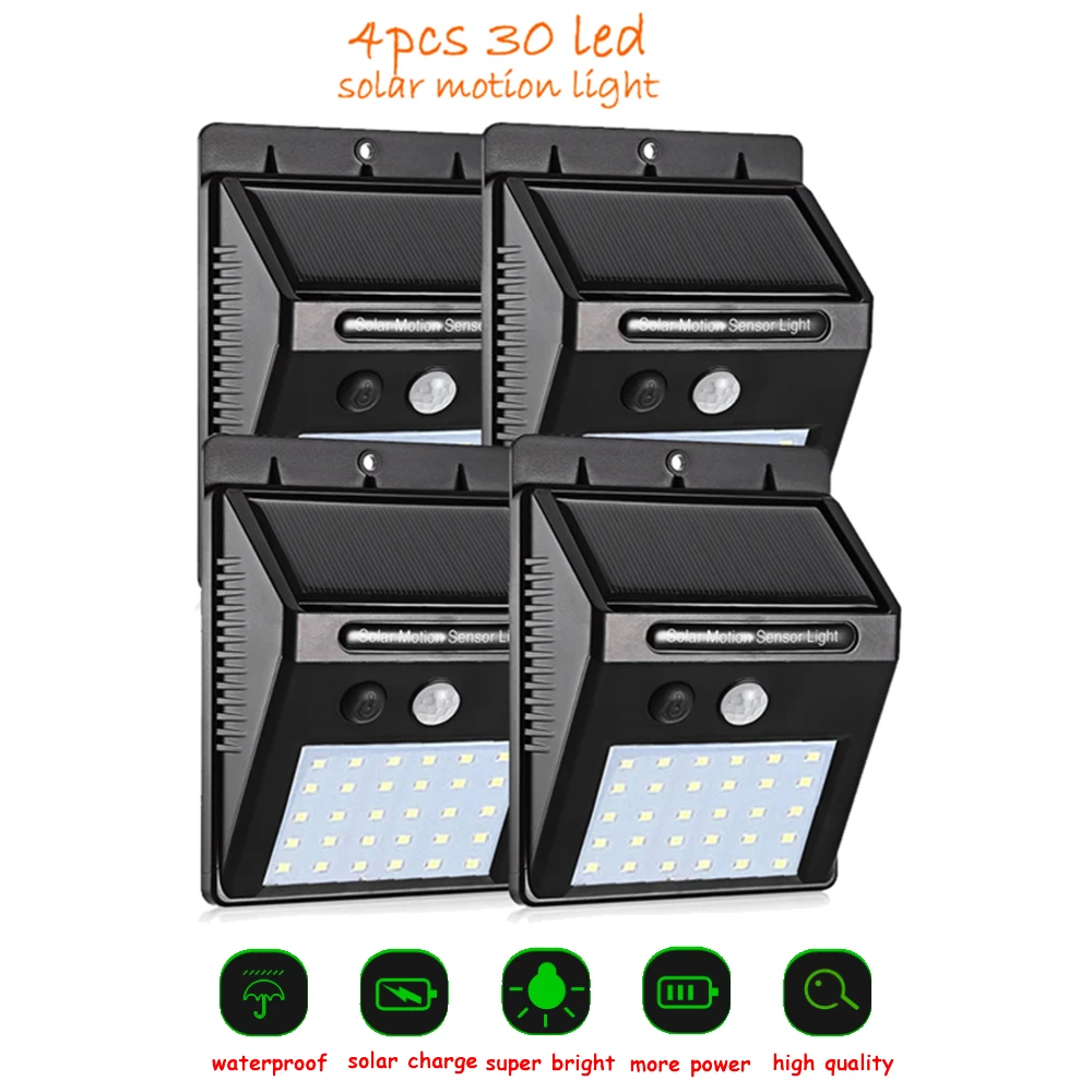 2/4 шт. LemonBest 30 светодиодов садовый светодиодный солнечный светильник