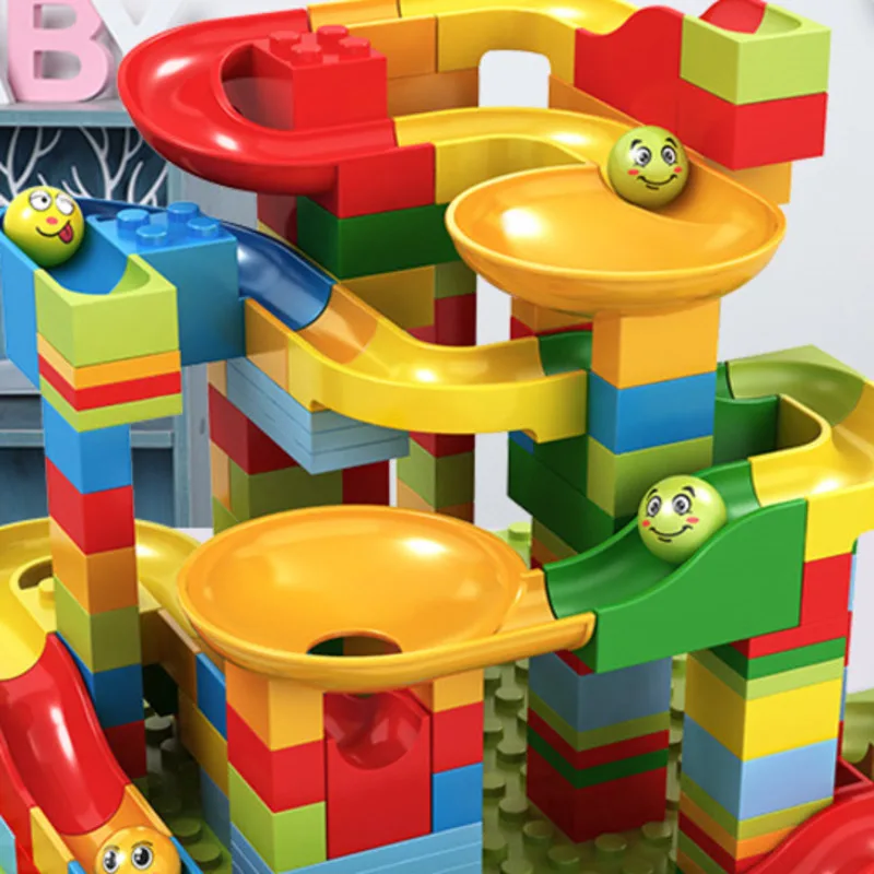 

Colorful Building Blocks Funnel Slide Bricks Marble Race Run Building Block Kids Block Toys Gifts For Kids