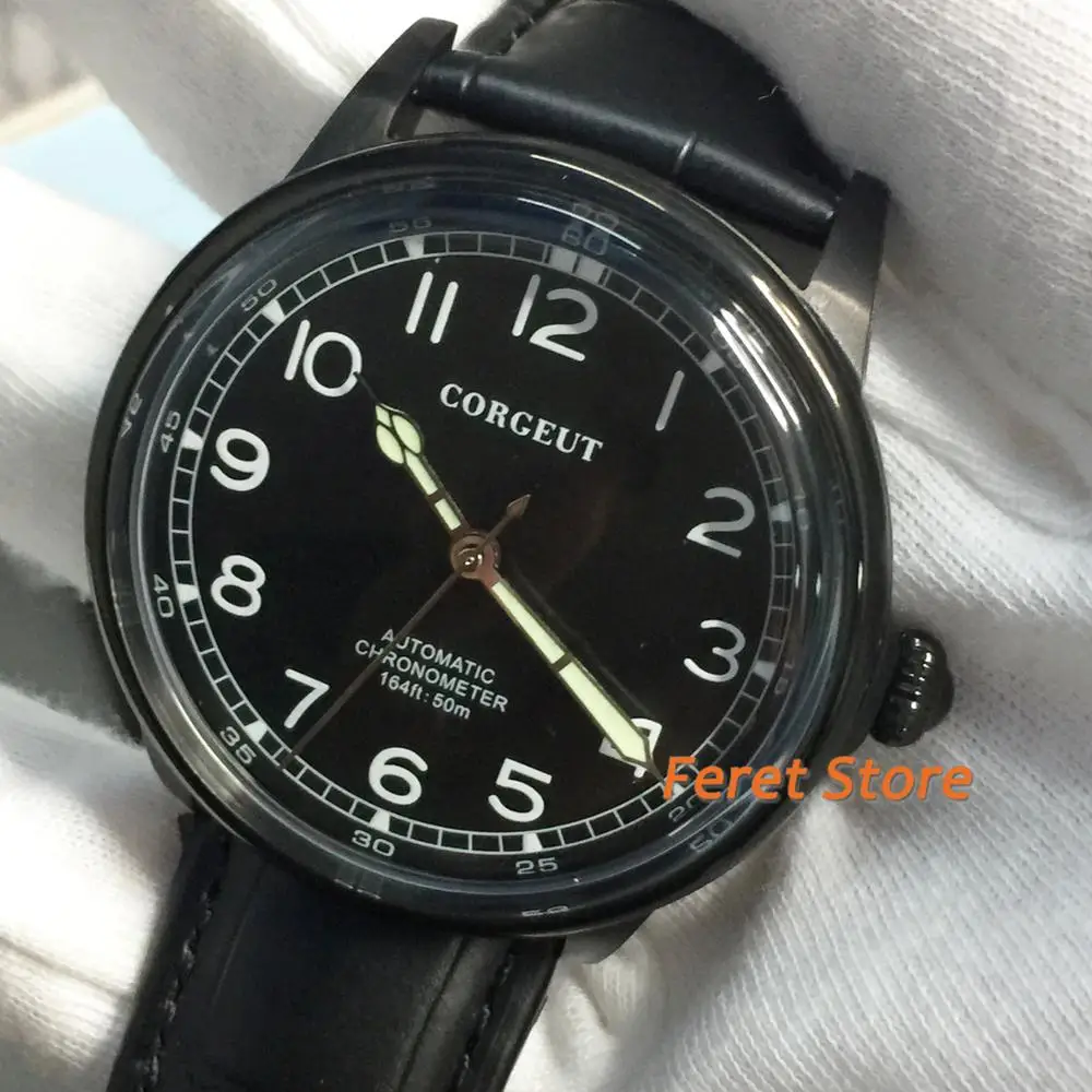 

Мужские деловые часы с черным циферблатом, 41 мм