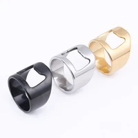 womens ring stainless steel ins fashion female gold color bottle opener finger rings for women jewelry wholesale anillos mujer