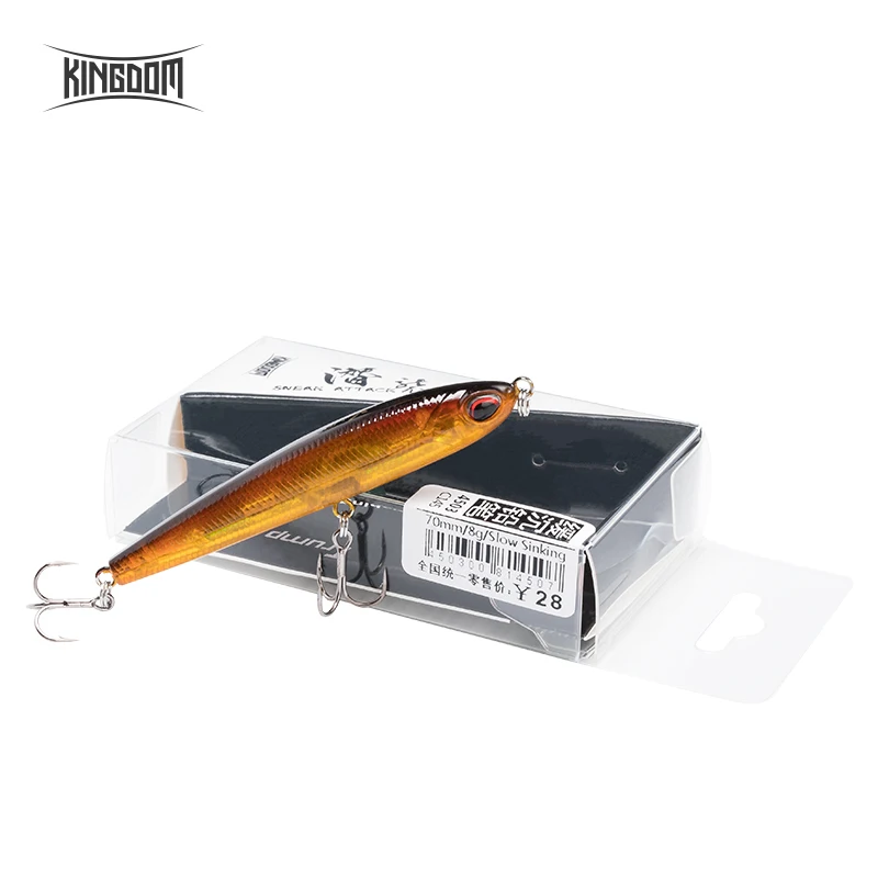 Kingdom Fishing Lures Mini Pencil Hard Baits 40mm/4g 70mm/8g Slow Sinking Artificial Baits High Quality Wobblers Fishing Tackle