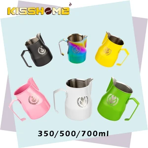 Новый кувшин для вспенивания молока, итальянский кувшин из нержавеющей стали для эспрессо, латте, 350500700 мл, контейнер для вспенивания молока