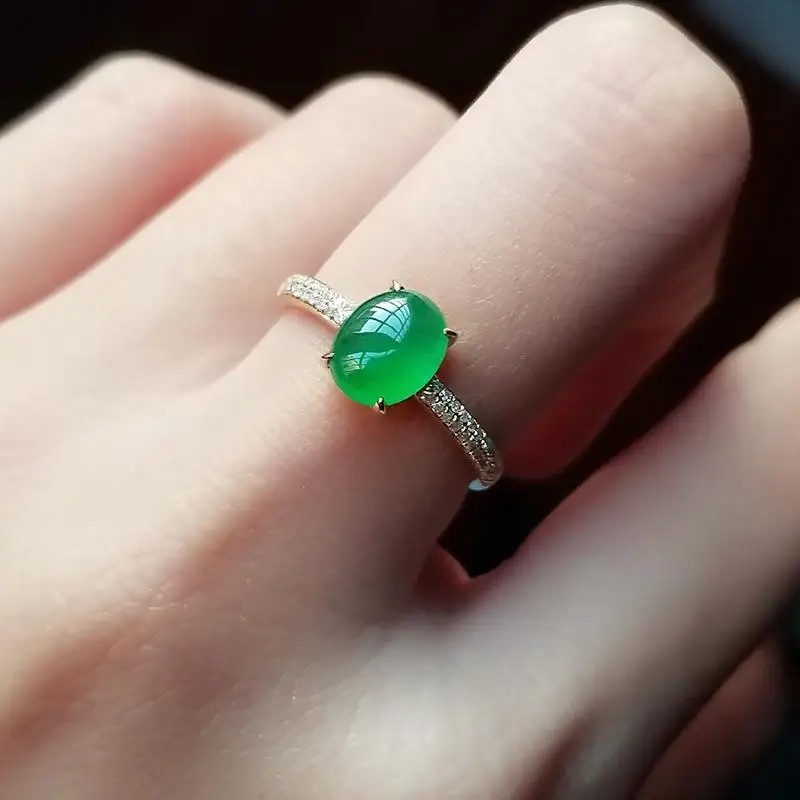 

Natural Hetian Jasper Oval Opening Adjustable Ring Chinese Retro Diamond Craft Shining Aristocratic Charm Brand Silver Jewelry