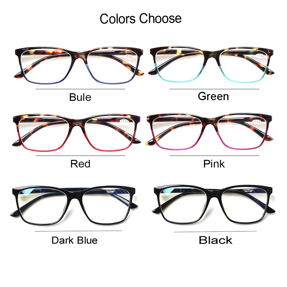 

Hot Sales Blue light readers Stylish Rectangular Reading glasses Men Women Spring hinge glasses oculos de leitura diopter 1.0