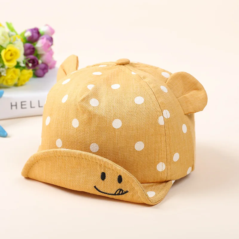 

Children's cute sun hat polka dot baby hat girl boy sun hat with ears spring and summer newborn photography road baseball cap