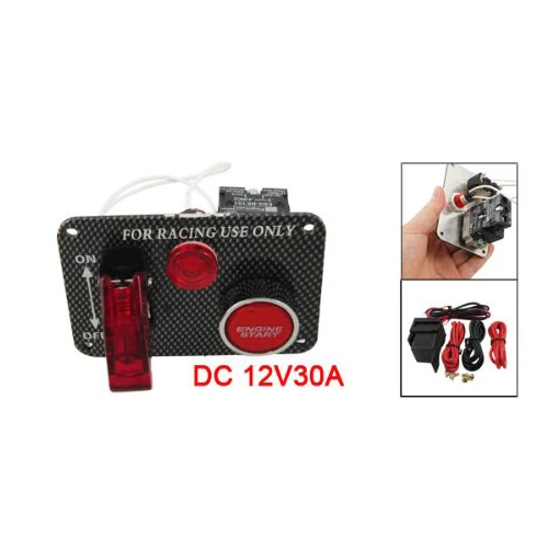 

Carbon Fiber Racing Car 12V Ignition Switch Panel Engine Start Push Button