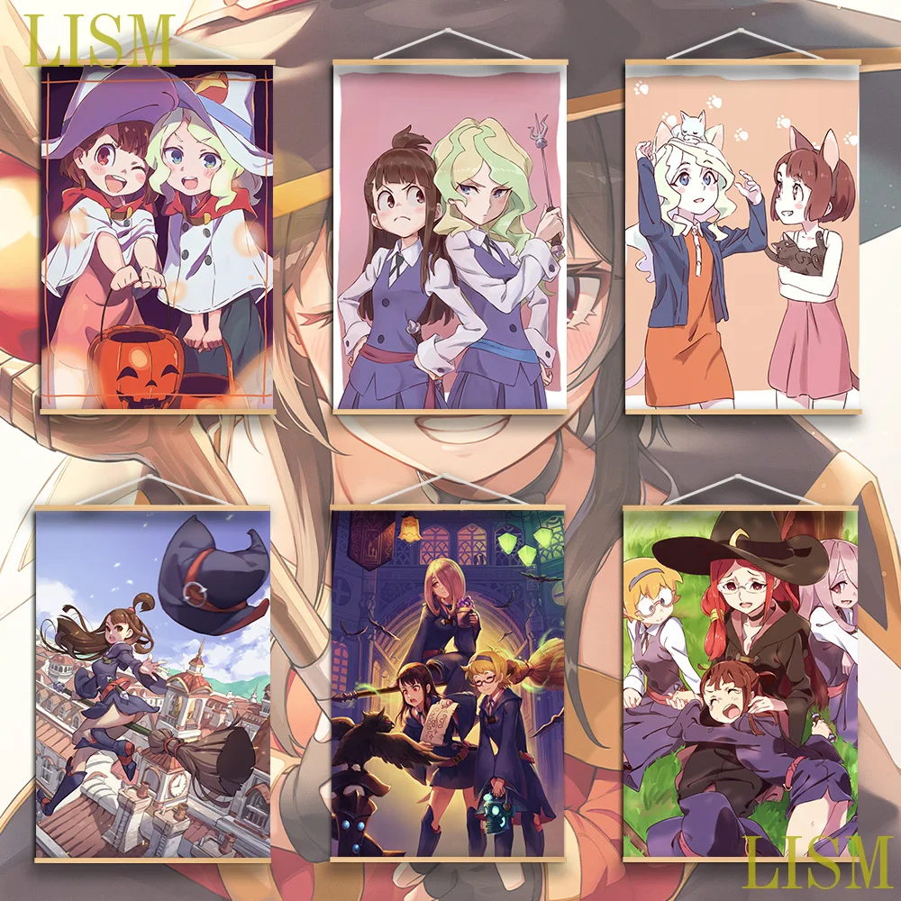 

Little Witch Academia Atsuko Diana Anime Poster manga picture with solid wood hanging scroll canvas painting