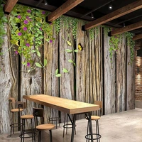 custom photo wallpaper green vine wood grain murals living room restaurant cafe background 3d waterproof wall stickers home d%c3%a9co