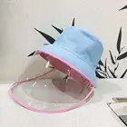 Панама детская с прозрачной маской для лица, защитный чехол на все лицо, защита от пыли и слюны, шапка рыбака