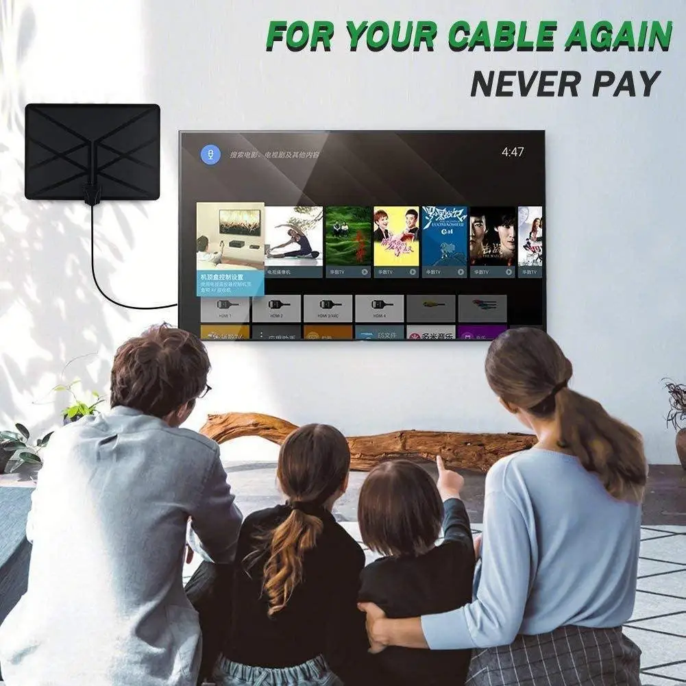 960 Miles Range 4K Digital HDTV Aerial Indoor Amplified Antenna HD 1080P DVB-T2 Freeview TV for Life Local Channels Broadcast |