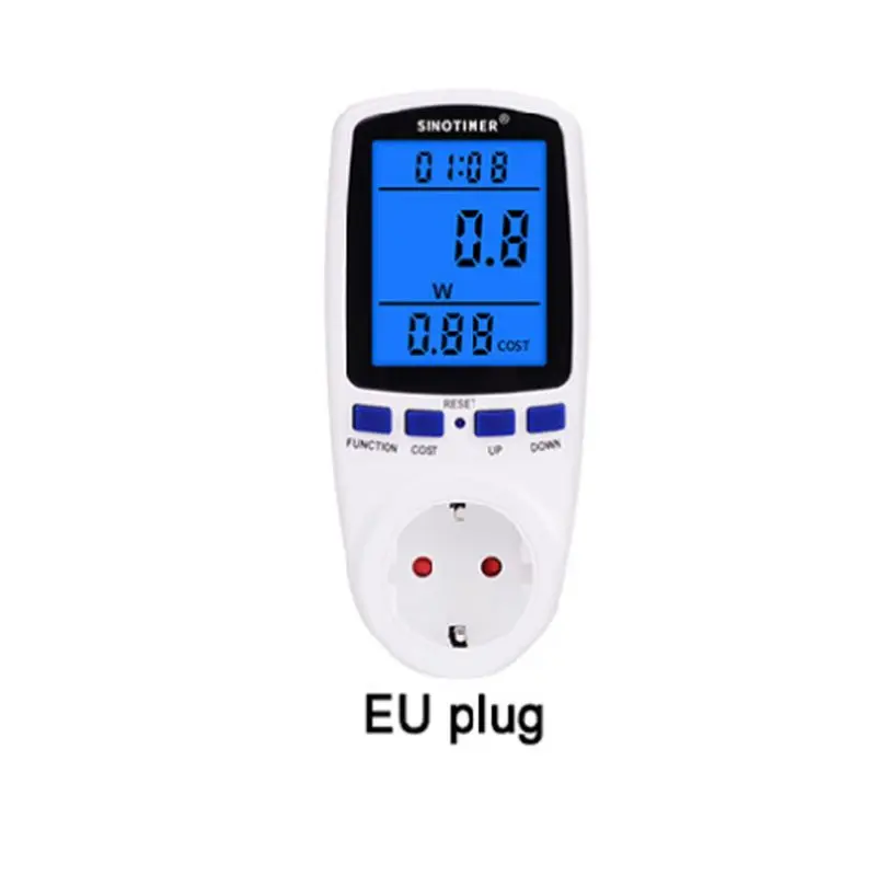 

Power Meter Plug LCD Display 7 Display Mode Wattmeter Energy Consumption Monitor