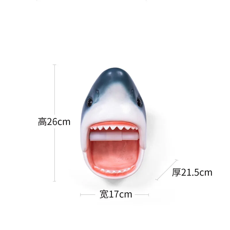 

Shark Roll Holders Resin Dolphin Paper Towel Dispenser Toilet Bathroom Shelf Holder Wall-mounted European Style Bath Decoration