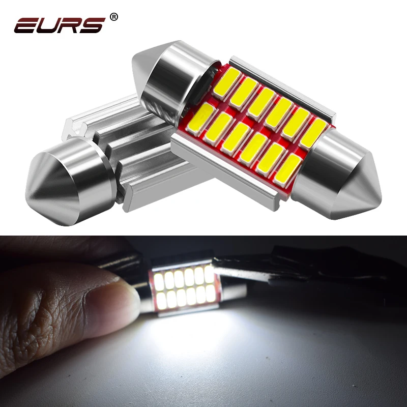 

Светодиодная лампа EURS Festoon, 31 мм, 36 мм, 39 мм, 41 мм, 4014 Canbus, без ошибок, для салона автомобиля, 12 В, 24 В