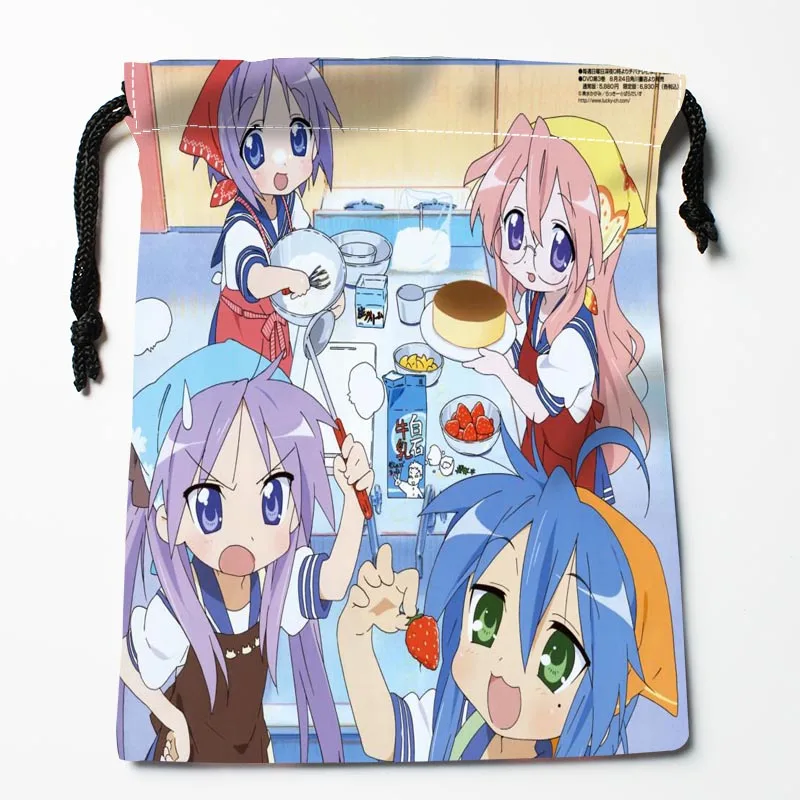 Лидер продаж сумки на шнурке Lucky Star для девочек с аниме принтом 18x22 см Мягкая