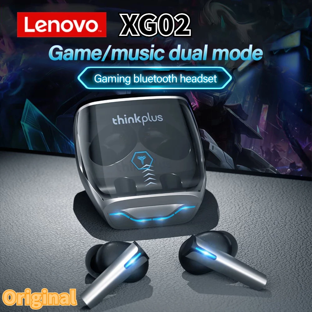 

New Lenovo XG02 TWS Bluetooth Headphone With Mic Wireless Earphones Noise Cancelling HIFI Sound Quality HD Call Gaming Headset