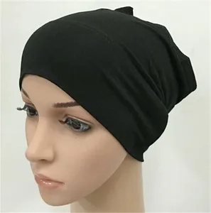 2020 soft modal inner Hijab Caps Muslim stretch Turban cap Islamic Underscarf Bonnet hat female headband tube cap turbante mujer