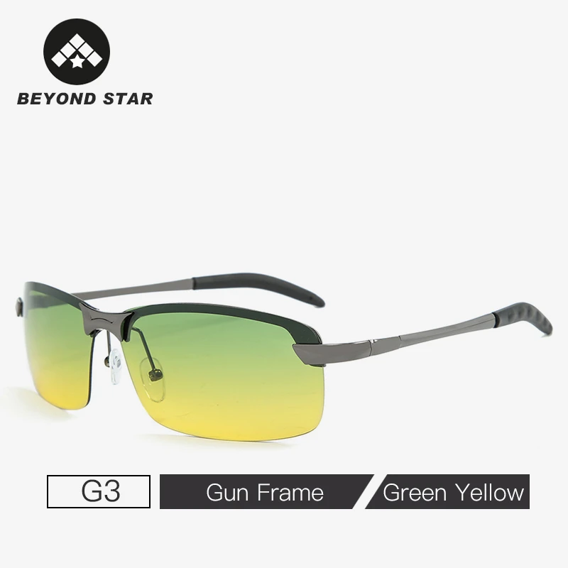G3 Yellow Green Новые квадратные спортивные солнцезащитные очки, поляризационные, Uv400, мужские, для ночного вождения, желтые, без оправы, роскошные очки для мужчин Gafas De Sol G3043 - Цвет линз: G3 Yellow Green