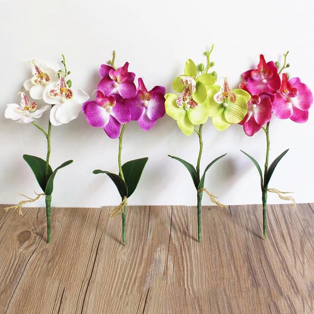 

New Artificial Fake Butterfly Orchid Flower Bouquet Filled Life For House Garden Wedding Decor Arrangements Aesthetic Supplies