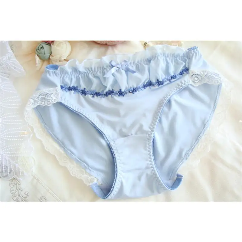 

Веер · Милые Удобные молочные шелковые женские трусики сексуальное кружевное женское нижнее белье с оборками дышащие Бесшовные женские тр...